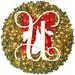 JWDX Wreath Clearance Pre Lit Initial Outdoor Christmas Wreaths Artificial Christmas Garland with Lights Personalized Christmas Wreaths for Front Door with Red Bows U