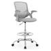 Drafting Chair with -up Armrests and Foot-Ring Tall Office Chair for Standing Desk Adjustable Height Office Desk Chair for Home Office Breathable Mesh Swivel Rolling Tall Chair Grey