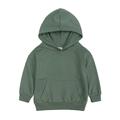 Kids Swaetshirts Hoodies Unisex Kids Basic Solid Long Sleeve With Pocket Hooded Pullovers Top Fall Clothes Top Blouse Green 3 Years-4 Years