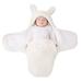 EUBUY Baby Plush Blanket Super Soft and Fluffy Wool Sleeping Bag Soft Quilt Baby Shower Gift for Baby 0-1 Months White