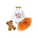 goowrom Thanksgiving Outfit for Baby Girls: Romper Tulle Skirt Headband and Socks