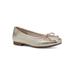 Wide Width Women's Bessy Casual Flat by Cliffs in Gold Metallic Smooth (Size 11 W)