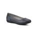 Wide Width Women's Cindy Casual Flat by Cliffs in Navy Burnished Smooth (Size 9 W)
