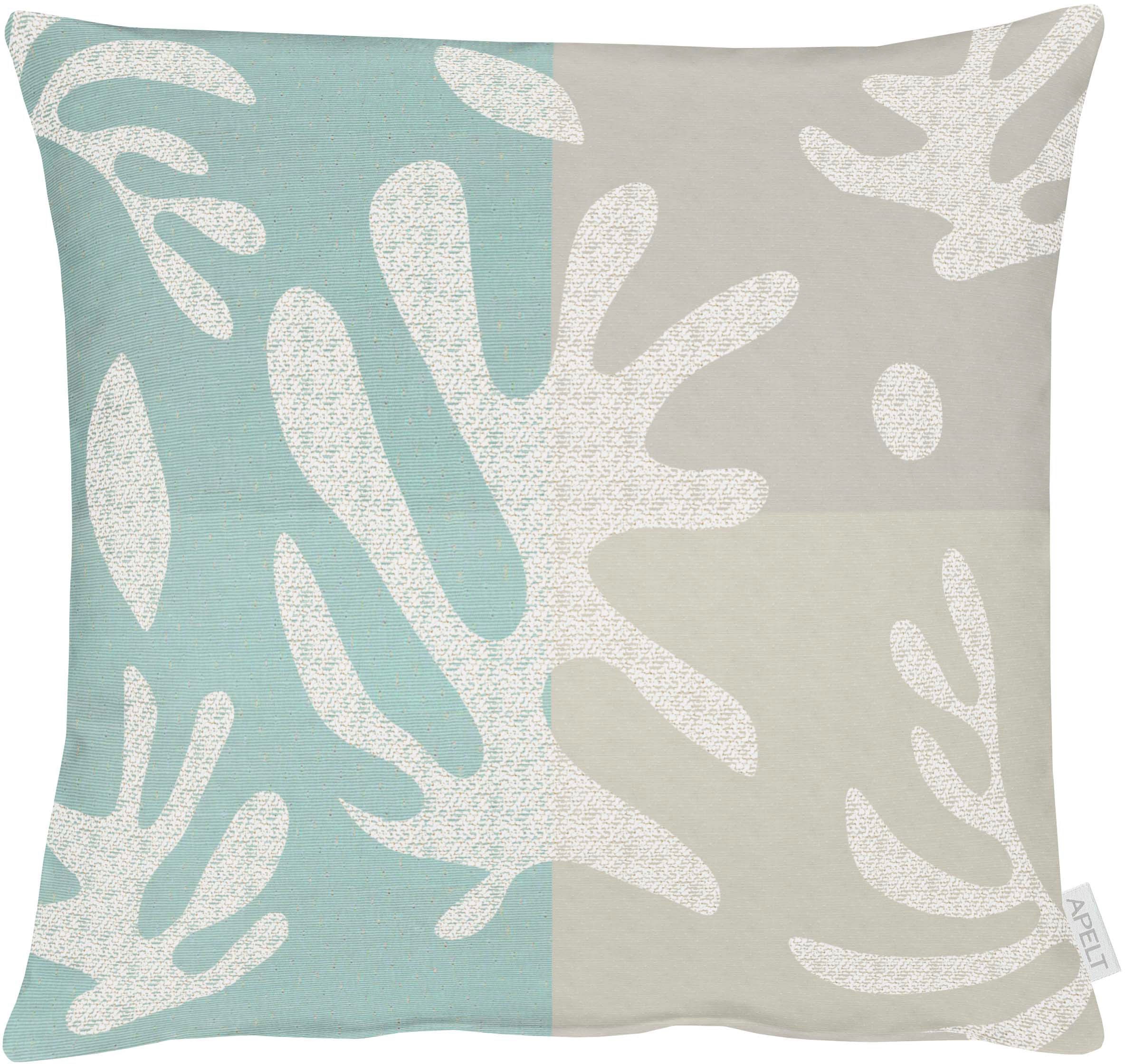 Kissenhülle APELT "Dora" Gr. 1, blau (blau, grau), B:49cm H:0,5cm L:49cm, Polyester, Obermaterial: 100% Polyester, Kissenbezüge Image