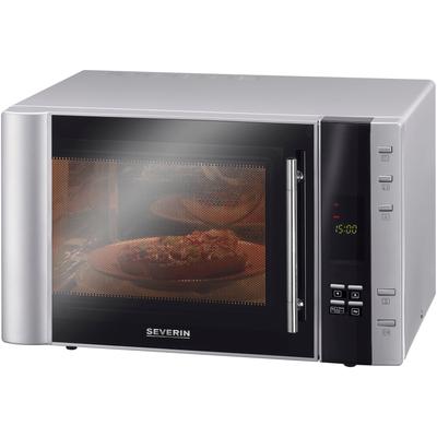 SEVERIN Mikrowelle "MW 7775 mit Grill- und Heißluftfunktion 3-in-1", schwarz (silber, schwarz), B:51cm H:52,5cm T:33cm, Mikrowellen_Minibacköfen_Kleinküchen, 10 verschiedene Automatik-Kochprogramme Image