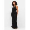 Maxikleid SHEEGO "Große Größen", Damen, Gr. 54, Normalgrößen, schwarz, Obermaterial: 95% Viskose, 5% Elasthan, unifarben, feminin, figurumspielend lang, Rundhals, ohne Ärmel, Kleider, mit Spitze am Rückenausschnitt