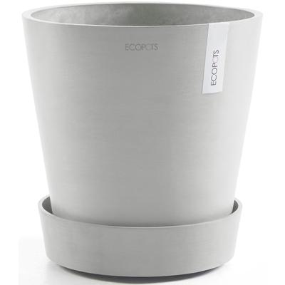 Topfuntersetzer ECOPOTS "mit Rollen 60 Weißgrau", weiß (weißgrau), B:51cm H:10,1cm T:51cm Ø:49,3cm, Untersetzer, für inn