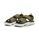 Sandale PUMA "SoftridePro 24 Slides Erwachsene" Gr. 40.5, grün (olive dark white green) Schuhe Puma