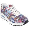 Sneaker SKECHERS "UNO - COLOR DOODLE", Herren, Gr. 47,5, multi color doodle, Lederimitat, bedruckt, modisch, Schuhe, Keilsneaker, Schnürschuh, Retro Sneaker mit einzigartigem Print