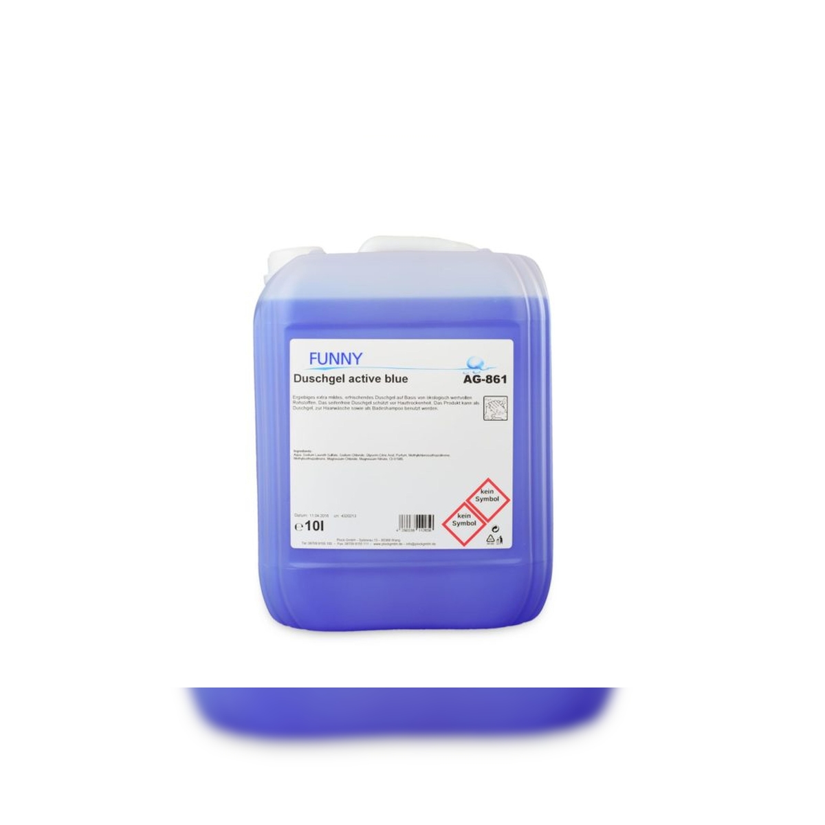 Plock GmbH Duschgel active blue - 10 L Kanister - für Haut, Körper und Haare - VEGAN Image