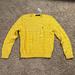 Polo By Ralph Lauren Sweaters | Bnwt Polo Ralph Lauren Cable Knit Sweater Yellow Size Large | Color: Yellow | Size: L