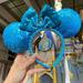 Disney Accessories | Disney Minnie Mouse 2022 Aqua Cerulean Sequin Bow Sparkle Headband Ears | Color: Blue | Size: Os