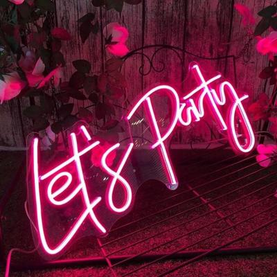 Urban Outfitters Wall Decor | Lets Party Led Neon Cute Room/Event Wedding/Birthday/Graduation/Babyshower Decor | Color: Pink | Size: Os