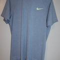 Nike Shirts | Nike Dri-Fit Men's Swim T-Shirt Size M Blue W/Lime Green Nike Logo | Color: Blue | Size: M