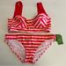 Kate Spade Swim | Kate Spade New York Xl Bikini Set Georgica Beach Stripes Bralette Swimsuit Nwt | Color: Pink | Size: Xl