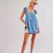 Free People Dresses | Free People Wild Flower Embroidered Mini Dress | Color: Blue/White | Size: Xs