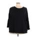 Roaman's Long Sleeve T-Shirt: Black Print Tops - Women's Size 30