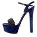 Gucci Shoes | Gucci ‘Leila’ Suede Platform Sandals | Color: Blue | Size: 6.5