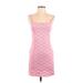 Zara Casual Dress - Mini: Pink Grid Dresses - Women's Size Small