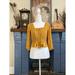American Eagle Outfitters Tops | American Eagle Crop S Mustard Boho Crochet Crinkled Tassels Peasant Shirt Top | Color: Yellow | Size: S