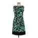 Ronni Nicole Casual Dress - Sheath Crew Neck Sleeveless: Green Print Dresses - Women's Size 6