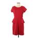Cocomo Casual Dress - Mini Scoop Neck Short sleeves: Red Solid Dresses - New - Women's Size Medium
