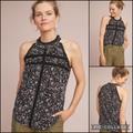 Anthropologie Tops | Anthro Maeve Floral Crochet Lace Halter Blouse Shirt Top | Color: Black/Pink | Size: Various