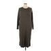 Treasure & Bond Casual Dress - Sweater Dress: Gray Chevron/Herringbone Dresses - Women's Size 2X-Large