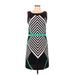 Voir Voir Casual Dress - Midi: Green Chevron/Herringbone Dresses - Women's Size 8