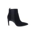 42 Gold Ankle Boots: Chelsea Boots Stiletto Casual Black Solid Shoes - Women's Size 7 1/2 - Pointed Toe