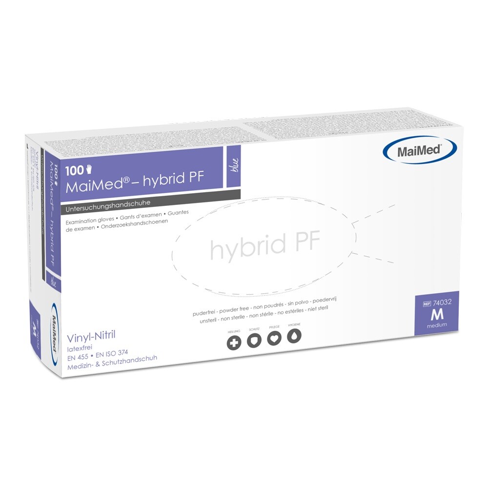 MaiMed Hybrid PF | 1000 Einmalhandschuhe | blau | Gr. XL | Einweghandschuhe Image