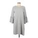 French Connection Casual Dress - Shift Scoop Neck 3/4 sleeves: Gray Dresses - Women's Size 6