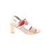 Anyi Lu Heels: Slingback Chunky Heel Casual Ivory Shoes - Women's Size 37 - Open Toe