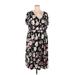 Torrid Casual Dress - A-Line V Neck Short sleeves: Black Floral Dresses - Women's Size 4X Plus