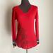 Disney Tops | Disney Parks Sz Xs Waffle Knit 100% Cotton Mickey Mouse Shirt Nwt | Color: Red | Size: Xs