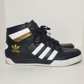 Adidas Shoes | Adidas Hard Court High Top Shoes Black / White / Gold Mens Size 13 Us Fv5327 | Color: Black | Size: 13