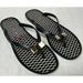 Coach Shoes | Coach Flip Flop Sandals Women's Size 7b Landon Black Jelly Rubber Gold Bow Eu 37 | Color: Black | Size: 7