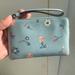 Coach Bags | Coach Mystical Floral Print Corner Zip Wristlet Wallet (Light Teal Multi) | Color: Blue | Size: Os