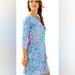 Lilly Pulitzer Dresses | Lilly Pulitzer Bay Dress Tiki Pink Shake It Up Vibrant Summer Dress Large Ln | Color: Blue/Pink | Size: L