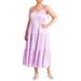 Plus Size Women's Tiered Satin Maxi Dress by ELOQUII in Pastel Lilac (Size 14)