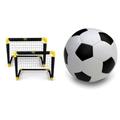 Umbro Fußballtor - Fussballtore für Garten Kinder - Tor 2-er Set & alldoro 60312 Softball Ø 18 cm, Fußball in schwarz/weiß, Softfußball aus Schaumstoff