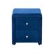 Homy France - Table chevet velours Bleu 47x41x50 cm