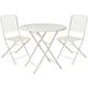 Cémonjardin - Ensemble table de jardin bistro ronde beige + 2 chaises - Beige