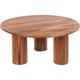 Beliani - Table Basse de Salon Moderne en Bois d'Acacia Clair de Forme Ronde 3 Pieds Colina - Bois