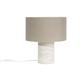 Lampe à poser design effet travertin et abat-jour en lin H37 cm sema - Lin