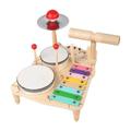 Dickly Drum Xylophone Toy Musical Instrument Toy, Fine Motor Skill Wooden Xylophone Musical Toy Musical Table for Kids Children