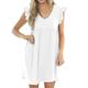 Womens Summer Sleeveless Mini Dress Casual Loose V Neck Sundress with,Summer Dresses for Women (White,S)