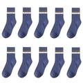 RKYNOOZX Socks 10 Pair Men'S Striped Cotton Socks Spring Fashion Casual Socks Harajuku Retro Socks Man-A4-39-45