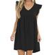 Womens Summer Sleeveless Mini Dress Casual Loose V Neck Sundress with,Summer Dresses for Women (black,S)