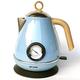 HODAGES Retro Electric Kettle With Temperature Control 1.7L Tea Kettle With Led Light Hot Water Boiler Auto Shut Off Stainless Steel Anti-dry Protection (Blue)